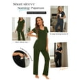 thumbnail image 5 of Women's Maternity Nursing Pajamas Short Sleeve Nursing Pjs Sleepwear Set, 5 of 7