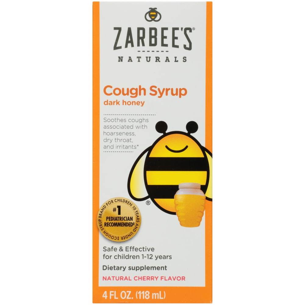 Zarbee's Naturals Children's Cough Syrup with Dark Honey, Cherry, 4 fl