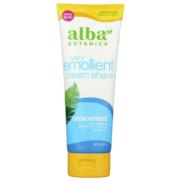 Alba Botanica Very Emollient Cream Shave, Unscented, 8 OZ
