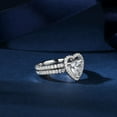 thumbnail image 3 of Blue Jewel 1.7Ct Heart Cut Diamond Ring - 14K White Gold Plated Ring - Elegant Bridal Set Wedding Rings - Silver Heart Shape Ring with Matching Band for Women's - Valentine Proposal Rings, 3 of 11
