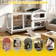 thumbnail image 4 of Aivituvin Rabbit Hutch with Wheels for Outdoor & Indoor, 2-Story Bunny Cage Guinea Pig House with Pull Out Tray for Rabbits, Gray, 4 of 12