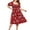 Red, variant on Drses Womens Plus Size Floral Midi Dress Womens Square Neck Smocked Casual Dress with Puff Sleeve & Pockets