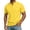 Yellow, variant on Men's Solid Color Short Sleeve Stand-up Collar Button Pocket Casual T-Shirt Yellow XXL