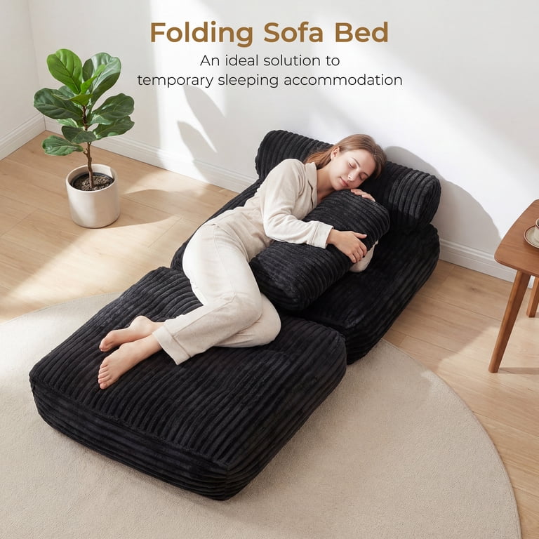 Neche Single Corduroy Convertible Sleeper Sofa - Folding, Pillow