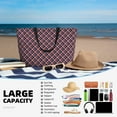 thumbnail image 5 of Honeii Red Blue Checked for Tote Bag with Adjustable Strap,Beach Bag, Waterproof Sandproof Beach Tote Bag, Large Capacity Foldable Beach Bags, 5 of 7