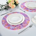 thumbnail image 4 of 15.4" Round Placemat Set of 1 Polyester Fabric Place Mats Non-Slip Dining Kitchen Table Mats for Kitchen Party Decor Small Colors Shapes, 4 of 5