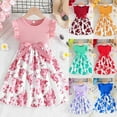 thumbnail image 7 of Clothes for Girls 10-12 Modern Fit Vintage Cotton and Linen Turn-Down Collar Flying Sleeve Flower Girl Dress Floral Dress Tiered Swing A-Line Twirly Skater Dresses, 7 of 7