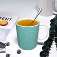 thumbnail image 5 of Yiaed Teal Green Glitter Print Ceramics Coffee,Large Handle Design,Extra Large Tea and Coffee Cup for Office and Home Mugs, 5 of 6