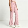 thumbnail image 5 of RQYYD School Uniform Pants for Girls Bell Bottom Pants High Stretch Elastic Waist Flare Trousers Size 5-16 Years Teen Girls Kids Back To School, 5 of 7