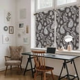 thumbnail image 5 of Grey Paisley Kitchen Curtain for Berdoom Living Room Cafe 54 Inch Length, Ethnic Vintage Floral Botanical Abstract Tiers Curtains Light Filtering Drapes Rod Pocket Window Treatment 2 Panels 52"Wx54"L, 5 of 8