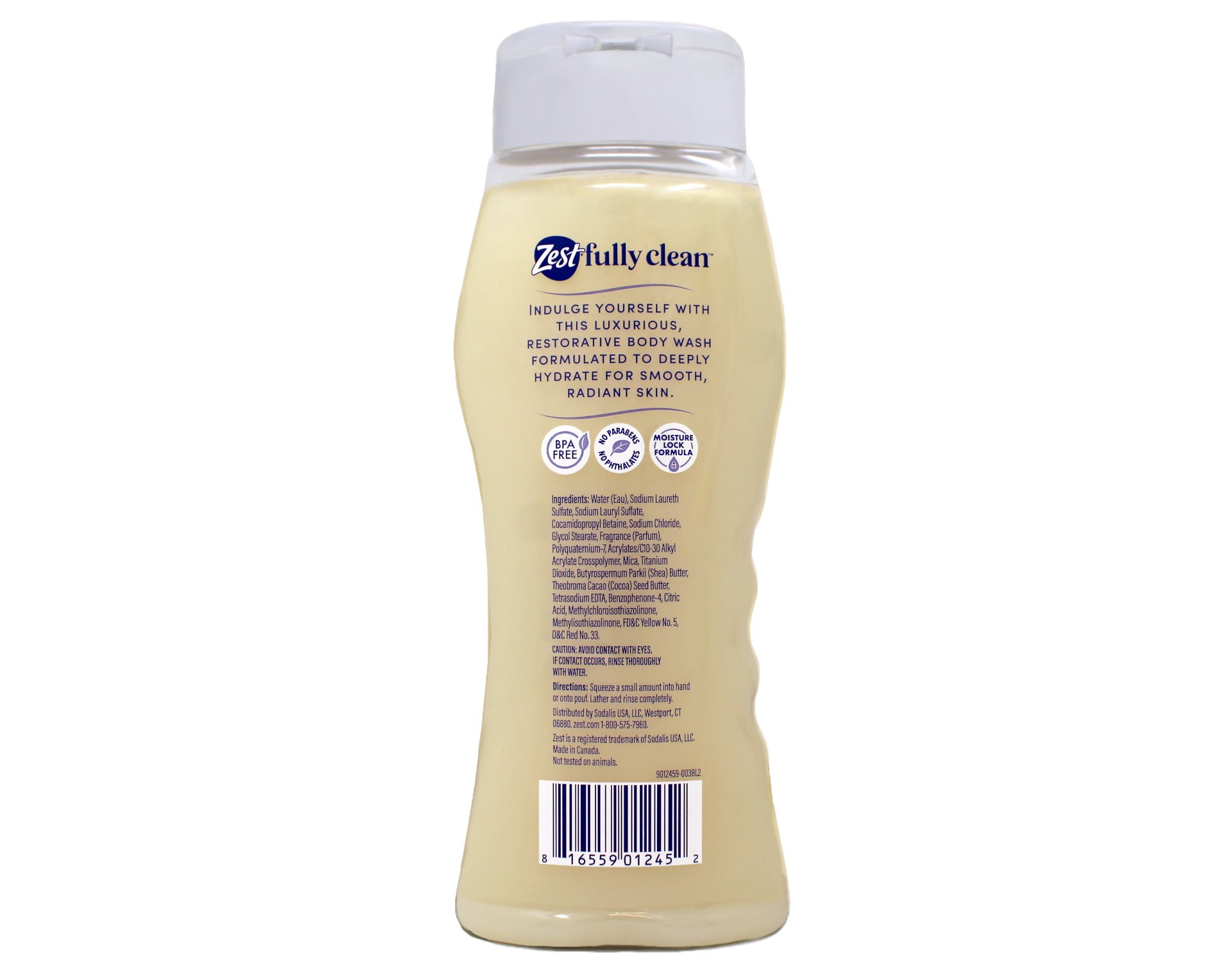 Zest Body Wash, Creamy Cocoa Butter & Shea 18 oz (Pack of 4)