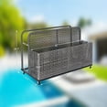 thumbnail image 6 of CREATIVE HOBBIES Poolside Float Storage, Outdoor Storage, Patio Poolside Float Storage Basket, Storage Box, PE Rattan Outdoor Pool Caddy with Rolling Wheels for Floaties, Patio, Pool, Beach-Sturdy & M, 6 of 8