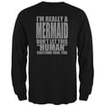 thumbnail image 1 of Halloween Costume de Mermaid Humaine Noir pour Adulte T-Shirt à Manches Longues, 1 of 1