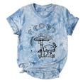 thumbnail image 1 of Gibobby Playera de Manga Corta con Cuello Redondo Mujeres Casual Tie Dye Impresión manga corta Tops Blusa Cuello redondo Casual Tee Túnica Camisas(Azul celeste,G), 1 of 4