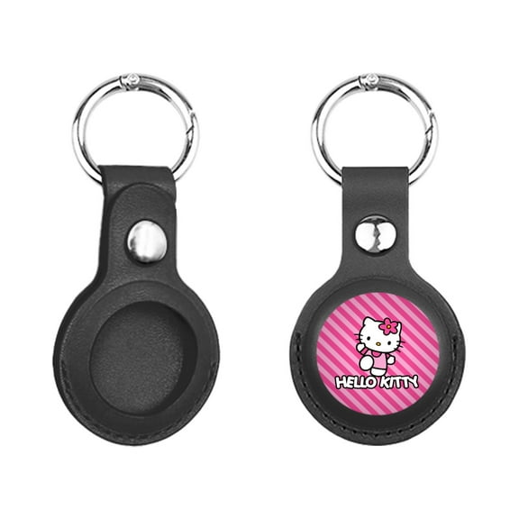 Hello Kitty Air Tag Keychain for Apple Airtags Holder, Protective Leather Case Tracker Case with Airtag Keychain, Compatible with New AirTag Dog Collar