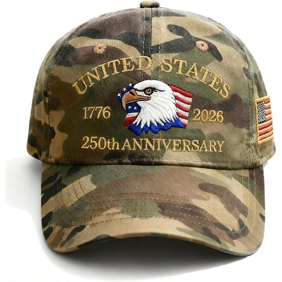 250th Anniversary USA Hat Adjustable Embroidered 250th Anniversary Patriotic Retro Washed Hat Baseball Caps