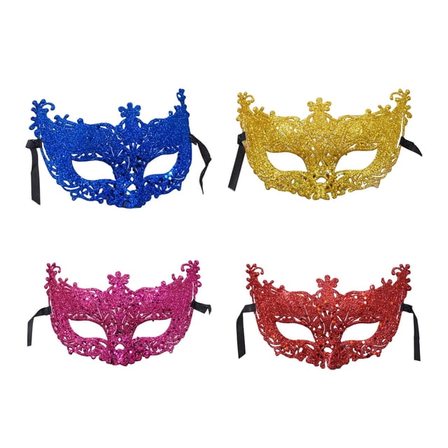 Accesorios para disfraces de mascarada con purpurina, media cubierta para carnaval Estilo A
