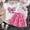 v#1642Pink3410, variant on HAYIMI Kids Outfit Sets Children Casual Comfortable Stylish Fly Sleeved Bowknot O-Neck Tshirts Shorts Holiday Cartoon Clothes Sets