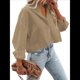 thumbnail image 1 of Camisas de Mujer con Botones, Tops Casuales de Larga, Blusa con Solapa y Bolsillo en el Pecho Caqui XXL, 1 of 8