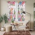 thumbnail image 6 of Spring Gnomes Kitchen Curtains 63 Inch Length, Colorful Flowers Watercolor Butterfly Floral Plant Tiers Curtains for Living Room Berdoom, Light Filtering Drapes Window Treatment 2 Panels 42"Wx63"L, 6 of 8
