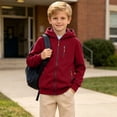 thumbnail image 5 of Besolor Kids Boys Zip up Hoodies Fall Winter Fleece Lined Thermal Warm Long Sleeve Hooded Sweatshirts with Zipper Pockets(10-11 Years,Wine), 5 of 7
