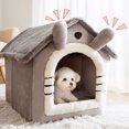 thumbnail image 4 of Cute Cusion Kennels PP Cotton Soft Puppy House Medio cerrado Suministros para mascotas plegables FLhrweasw Nuevo, 4 of 7