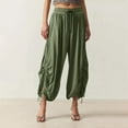 thumbnail image 2 of Women's Solid Color Casual Loose Elastic Waist Drawstring Harem Casual Pants Sweatpants plus Size Women Women's Pants Casual Elastic Waist Women Yoga Pants plus Size Casual Pants Rompers for Women, 2 of 9