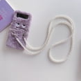thumbnail image 1 of for Samsung Galaxy Z Flip 3 Plush Case with Luxury Crossbody Pearl Chain Warm Plush Cute Case for Girls Women Fluffy Furry Back Cover Slim Shockproof Cover for Samsung Galaxy Z Flip 3 5G, White, 1 of 11