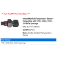 thumbnail image 2 of Intake Manifold Temperature Sensor - Compatible with 1998 - 2002, 2005 - 2010 Kia Sportage 1999 2000 2001 2006 2007 2008 2009, 2 of 2