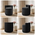 thumbnail image 7 of Velvet Swivel Accent Chair with Storage, 360° Vanity Makeup Chair with Wave Back, No Assembly Comfy Single Sofa Chair, Small Accent Stool for Bedroom, Dressing, Living Room, White, 7 of 7