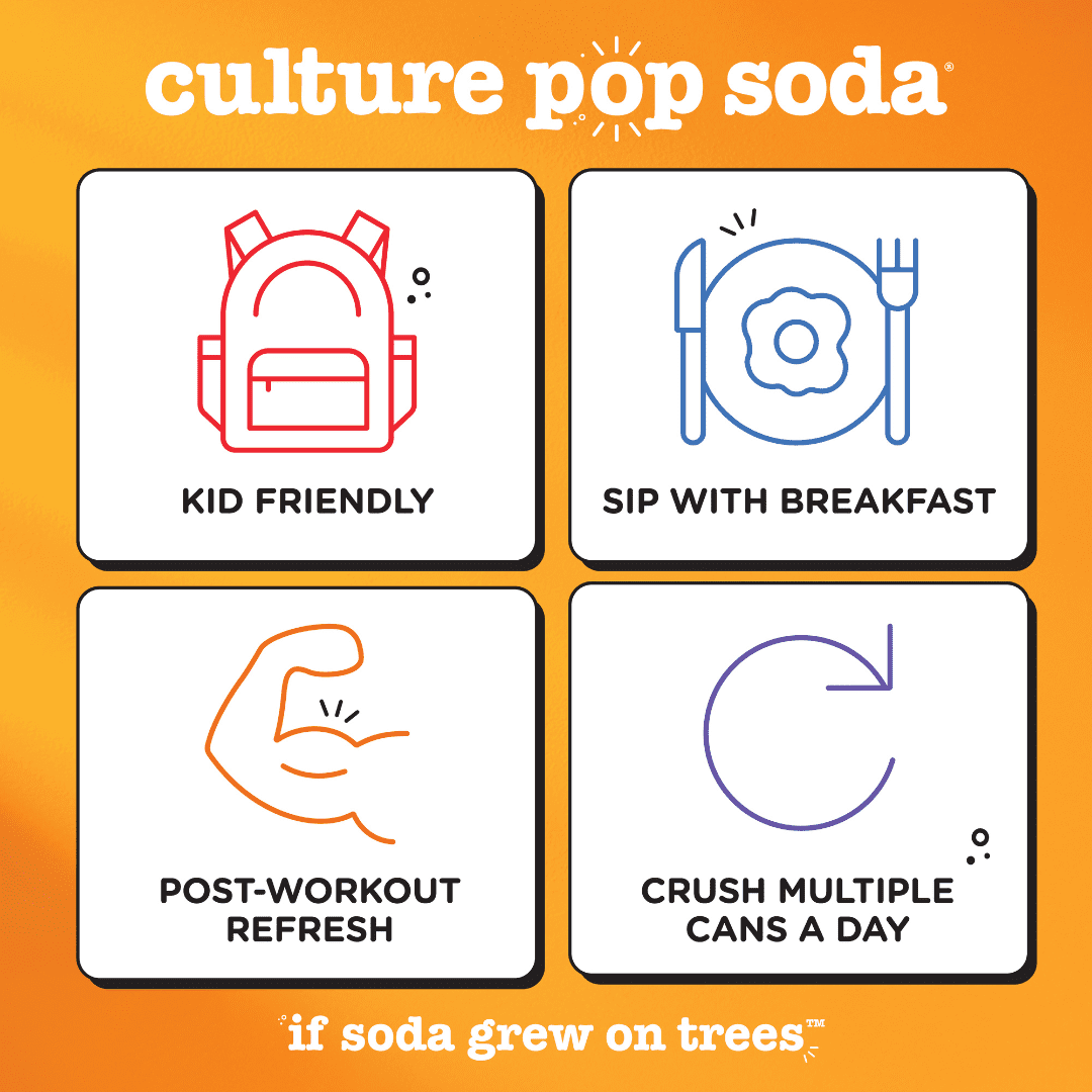 (2 pack) Culture Pop Soda Strawberry Rhubarb, Probiotic Soda, 12 fl oz