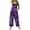Dark Purple, variant on Womens Halloween Jumpsuits Spiderweb Castle Halter Backless Funny Overalls Ghost Skeleton Sleeveless Horror Rompers, S