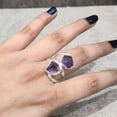 thumbnail image 3 of Natural Amethyst Ring, Rough Amethyst Gemstone Ring, Feb Birthstone, Double Stone, 925 Sterling Silver, Womens Ring, Christmas, Thanksgiving, Handmade, Statement Jewelry, Rough Gemstone Jewelry, 3 of 6