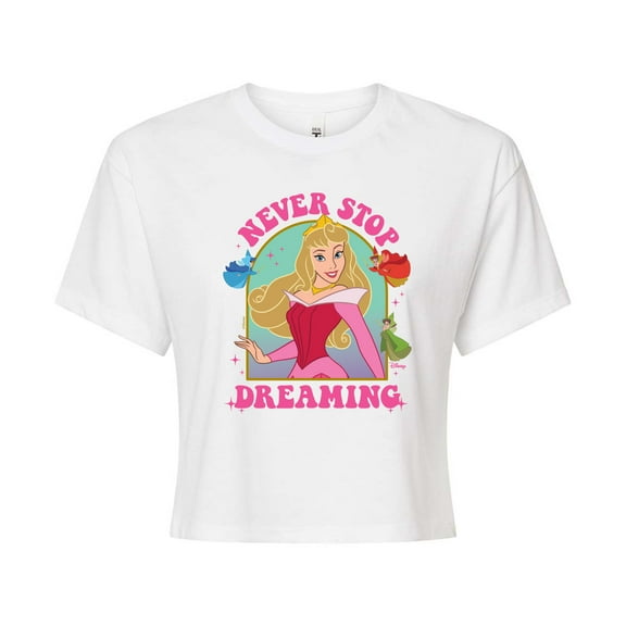Disney Princess - Sleeping Beauty Aurora Never Stop Dreaming - Junior's Cropped T-Shirt