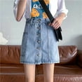 thumbnail image 2 of Athletic Shorts for Women Irregular Design Feeling Single Breasted Glare A Line Skirt Blue Short Pants Sizes L, 2 of 7