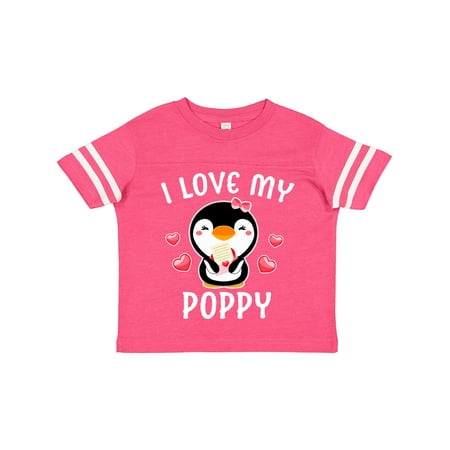 

Inktastic I Love My Poppy with Cute Penguin and Hearts Gift Toddler Toddler Girl T-Shirt