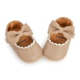 thumbnail image 6 of Baby Girls Mary Jane Flats with Bowknot Ballet Infant Princess Dress Shoes (0-6 Months,Khaki), 6 of 6