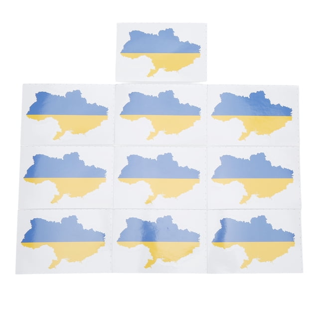 Pegatinas Para Coche, 10 Uds., Autoadhesivo, Impermeable, Material De PVC, Bandera De Ucrania, Pegatina Para Camión, Barco, Coche, Pared ANGGREK Mapa