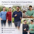 thumbnail image 5 of 12 Pack Men’s Long Sleeve Cotton Blend T-Shirts – Crew Neck Lightweight Bulk Tees – Assorted Light & Dark Colors – Size -2XL, 5 of 7