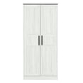 thumbnail image 5 of Kadyn 2 Door Armoire Wardrobe Closet with LED Lights, 68" Large Wardrobe Armoire with 4 Storage Shelves, Modern Wooden Armoire Storage with Hanging Rod for Bedroom, Gray, 5 of 11