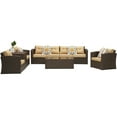 thumbnail image 4 of Cozyhom 9 Pieces Brown Outdoor Rattan Wicker Sofa Set Conversation Sofa with Beige Cushions, 4 of 10