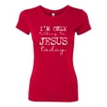 thumbnail image 2 of Wild Bobby I'm Only Talking to Jesus Today Inspirational/Christian Women Slim Fit Junior Tee, Red, X-Large, 2 of 6