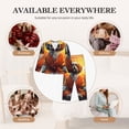 thumbnail image 7 of Lsque Cartoon Puppy Sunset Pattern Long Sleeve Pajama Set for Women - Soft 2-Piece Sleepwear and Loungewear Set with Pockets, Comfy Nightwear-XX-Large, 7 of 7