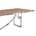 thumbnail image 3 of Ady Dining Table, 43x95 Walnut Top, Modern Chrome Steel Abstract Base, 3 of 6
