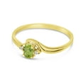 thumbnail image 3 of 14k Yellow Gold Oval Peridot And Diamond Ring, 3 of 7