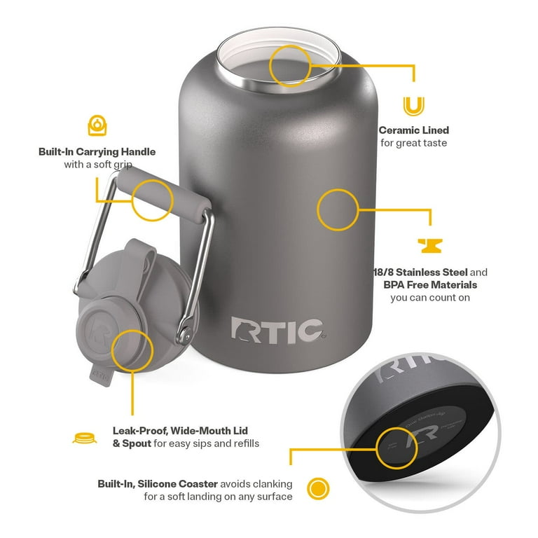 RTIC One Gallon Ceramic Lined Insulated Outback Water Bottle Jug