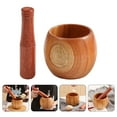 thumbnail image 1 of OULII 1 Set Garlic Masher Cylindrical Chocolate Color Wood Manual Garlic Mixer For Home Users, 1 of 8