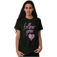 thumbnail image 5 of Follow Your Heart Cute Valentines Day Women's Graphic T Shirt Tees Brisco Brands S, 5 of 5