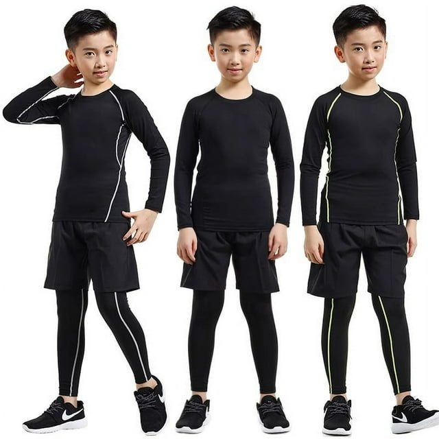 Mallas de entrenamiento para niños, ropa de secado rápido, ropa de otoño e invierno para niños, baloncesto, fútbol, ropa deportiva de fitness, traje para niños