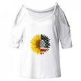 thumbnail image 2 of Jophufed Woman V-Neck Summer Short Sleeve Strapless Prints 4th of July Tops Tops T-Shirt Labor Day Sale, 2 of 4